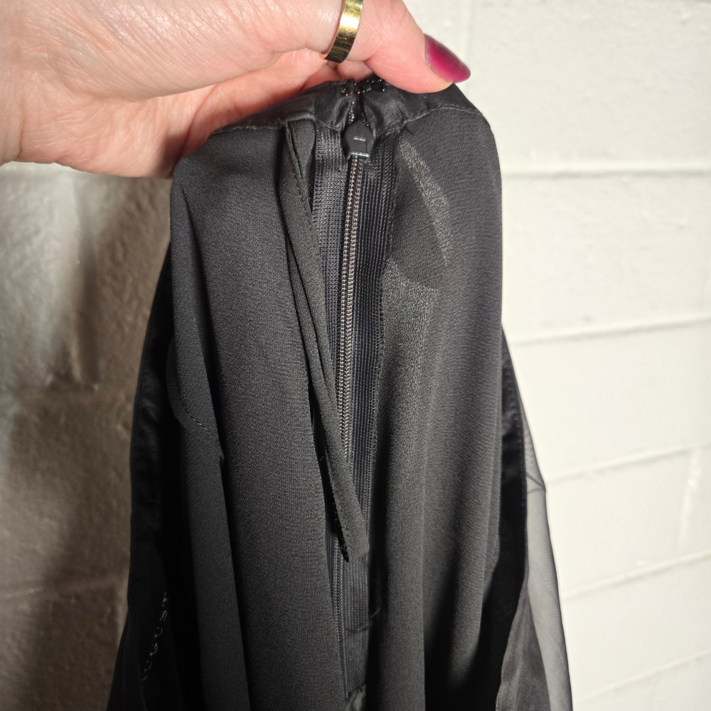 Vtg August Silk Maxi A Line Skirt 12 Sheer Chiffon Formal Evening 90s Whimsygoth - Picture 5 of 8